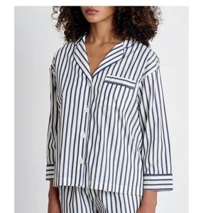 SLEEPY JONES‎ Marina Pajama
TOP ONLY in Navy Breton Stripe Size Small